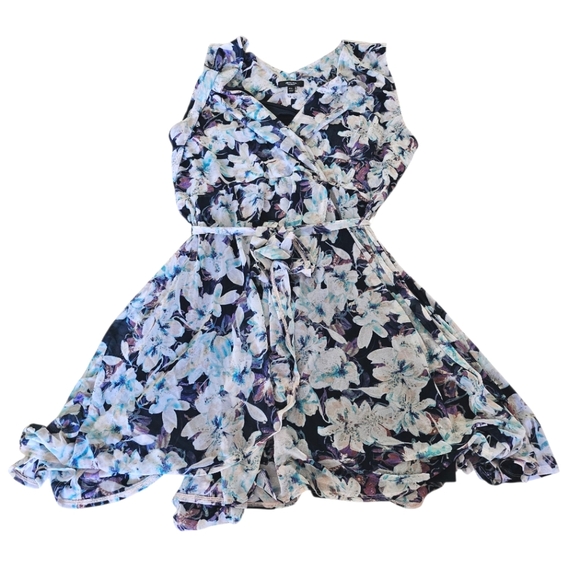 Simply Vera Vera Wang Floral Sleeveless Garden Party Dress, Blue, Size Petite XL - Picture 8 of 11